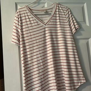 V neck striped top